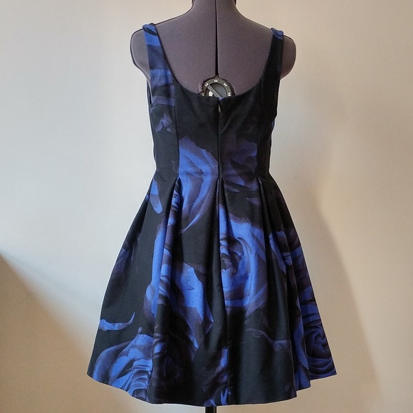 Black and Blue Rose Fit & Flare Dress, Gap - Picture 2 of 5